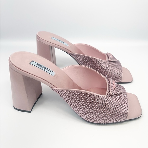 PRADA Crystal Silk Logo Mule - Picture 6 of 11